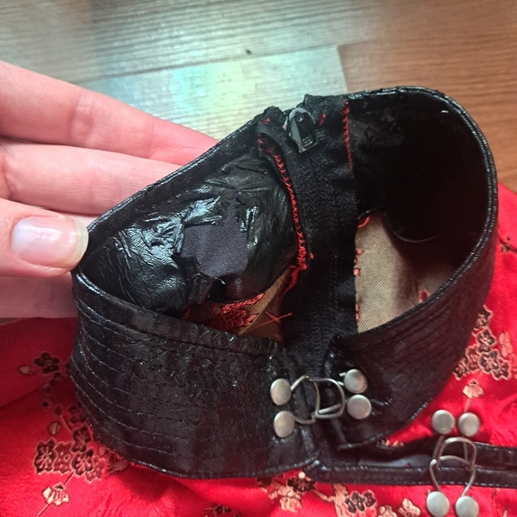 Lip Service Rare Vintage Cult RED Satin Geisha costume sexy Mini Fetish Dress - Picture 6 of 8